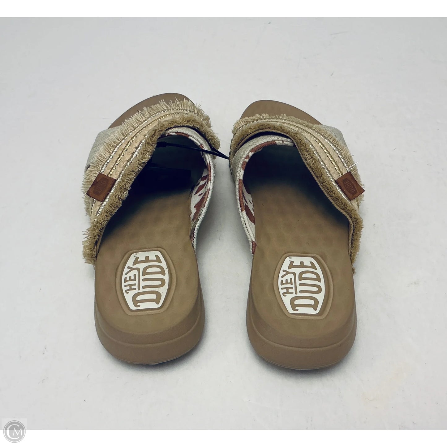 Sandals Flats By Hey Dude In Tan, Size: 6