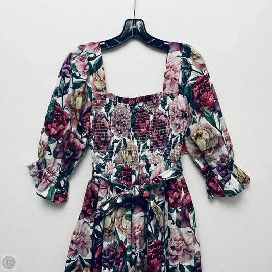 Dress Casual Maxi By Aura In Floral Print, Size: L