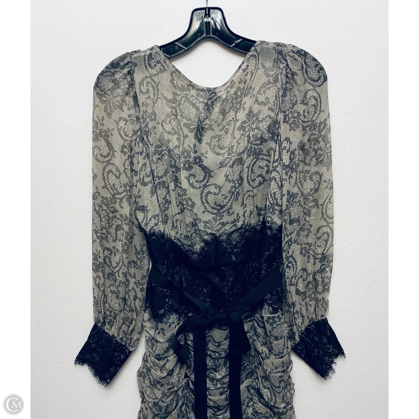 Dress Party Midi By Tadashi Shoji In Black & Tan, Size: 8