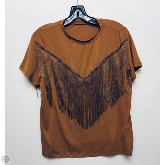 Top Short Sleeve By Clothes Mentor In Brown, Size: L