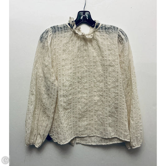 Top Long Sleeve By Clothes Mentor In Cream, Size: M