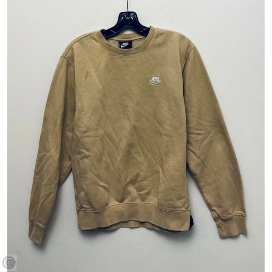 Sweatshirt Crewneck By Nike Apparel In Tan, Size: S