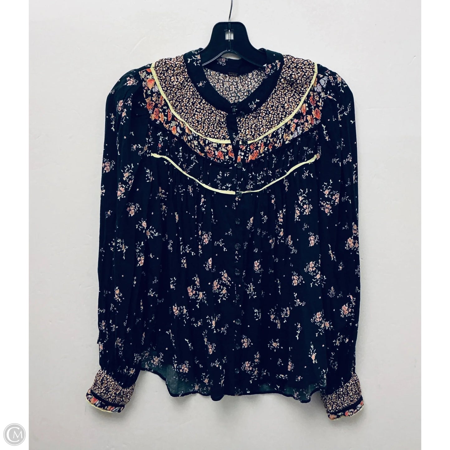 Top Long Sleeve By Free People In Floral Print, Size: S