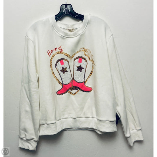 Sweatshirt Crewneck By Main Strip In White, Size: L