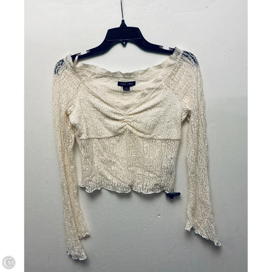 Top Long Sleeve By Silence And Noise In Cream, Size: M
