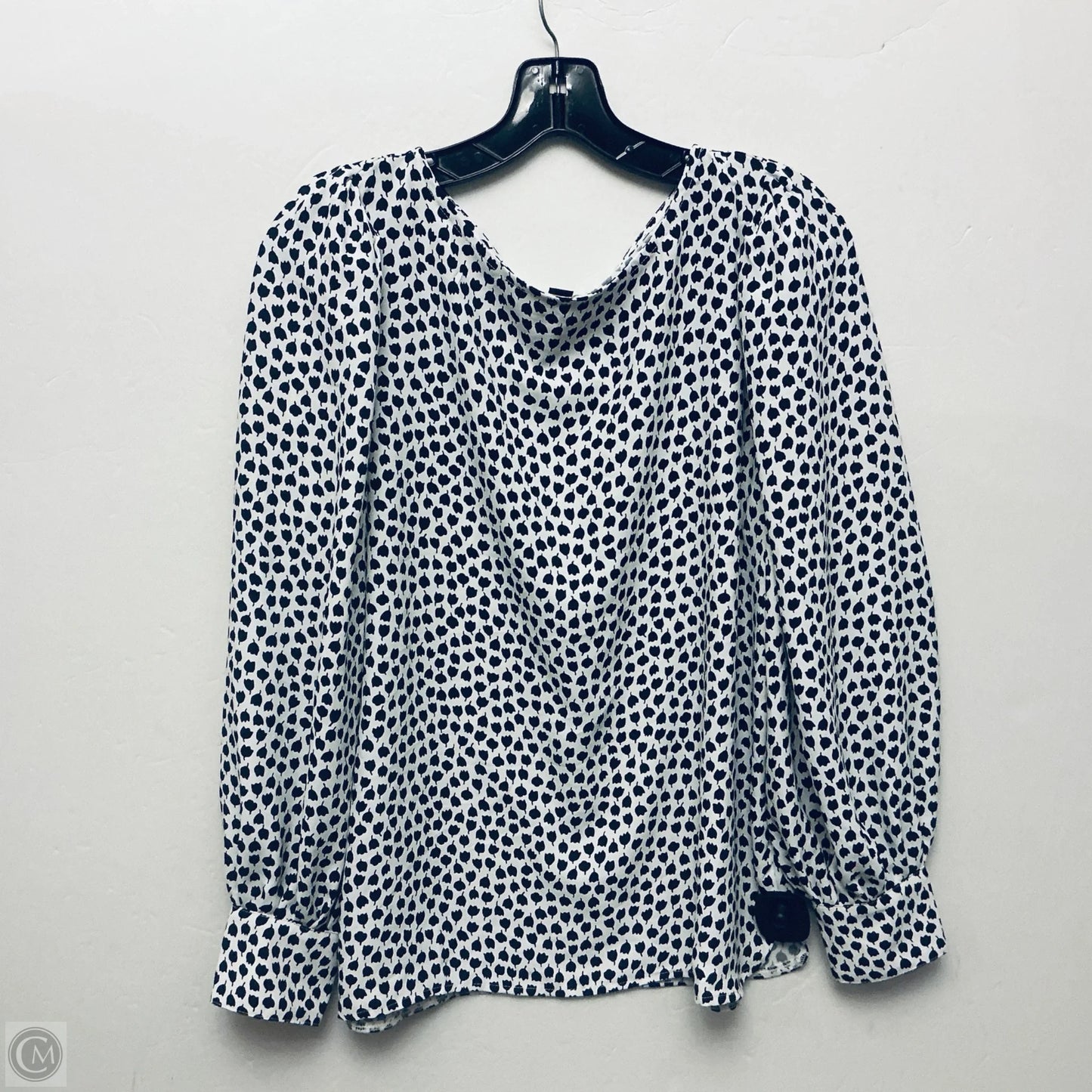 Top Long Sleeve By Ann Taylor In Black & White, Size: M