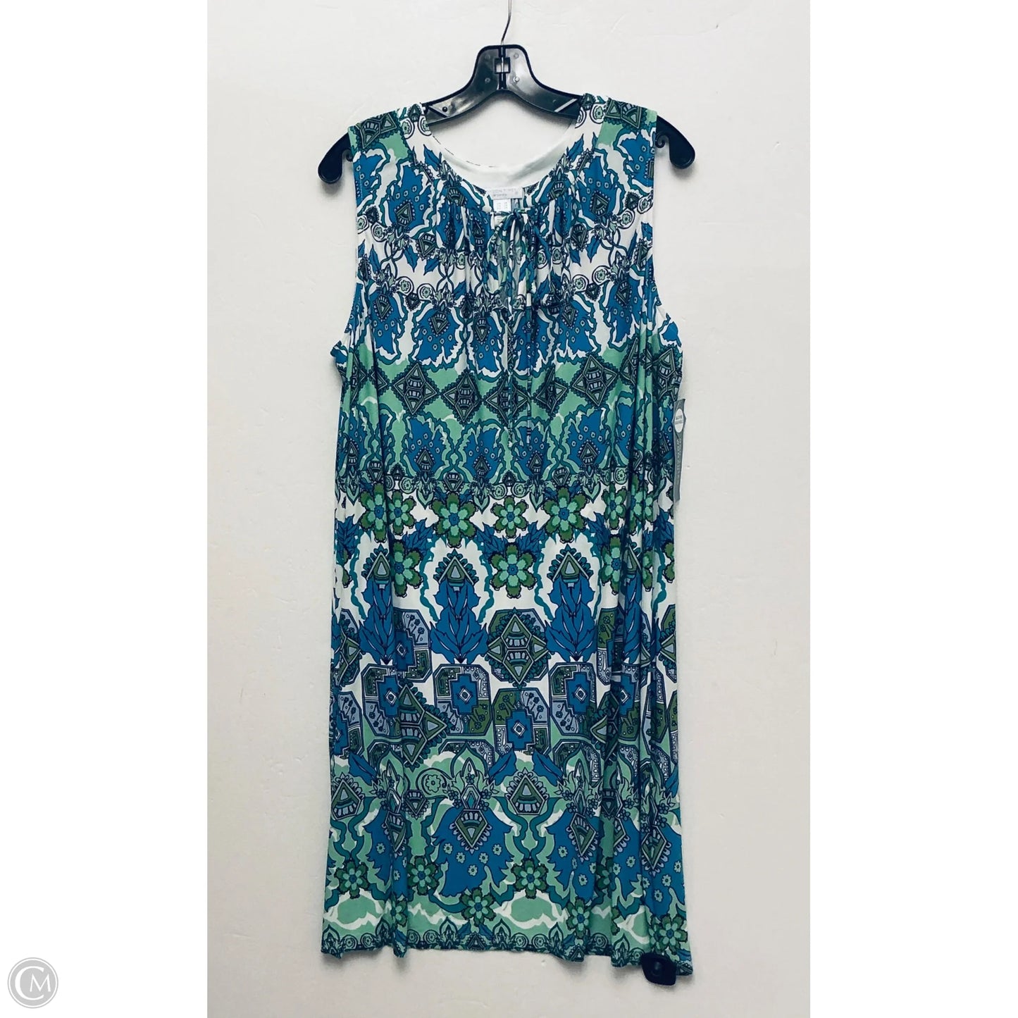 Dress Casual Short By London Times In Blue & Green, Size: 2x