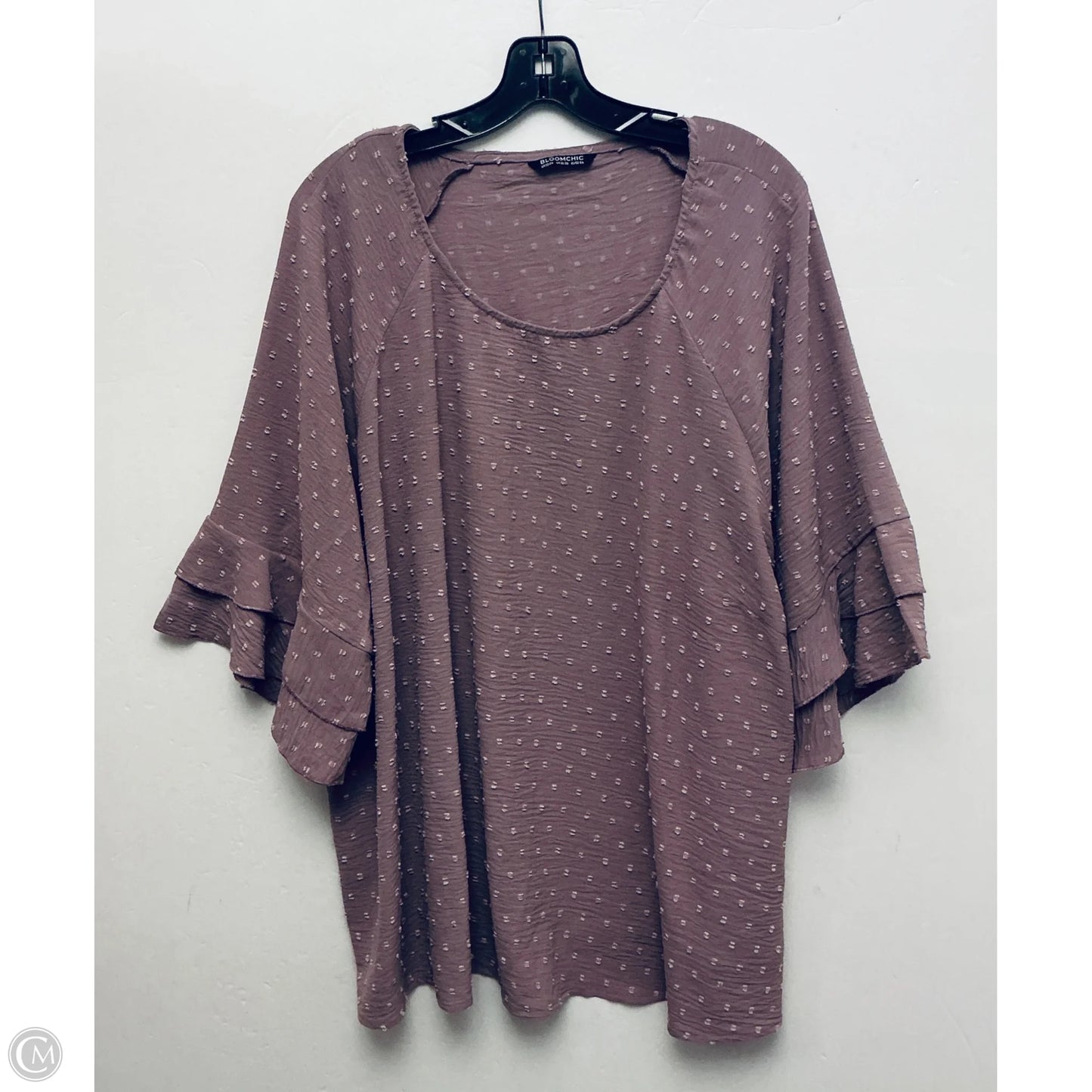 Top Short Sleeve By Bloomchic In Purple, Size: 2x