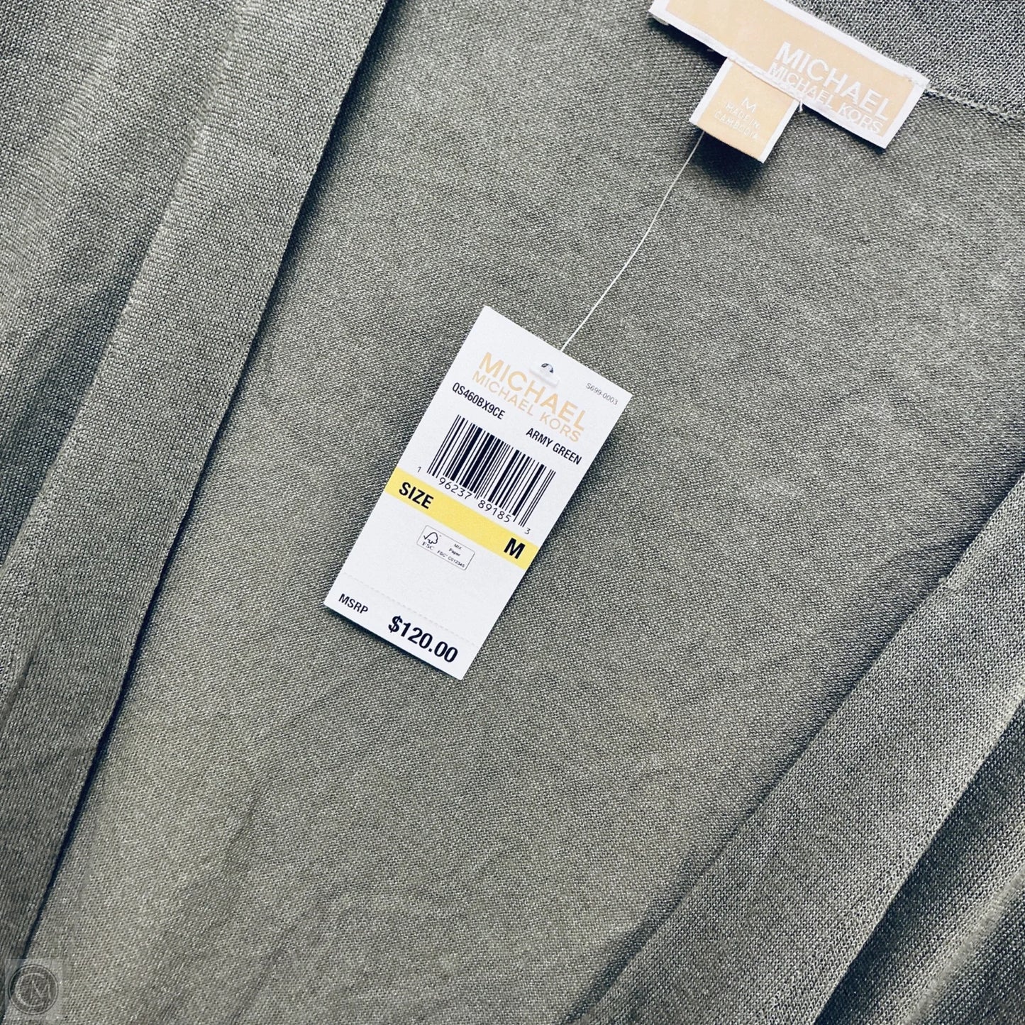 Cardigan Designer By Michael Kors In Green, Size: M