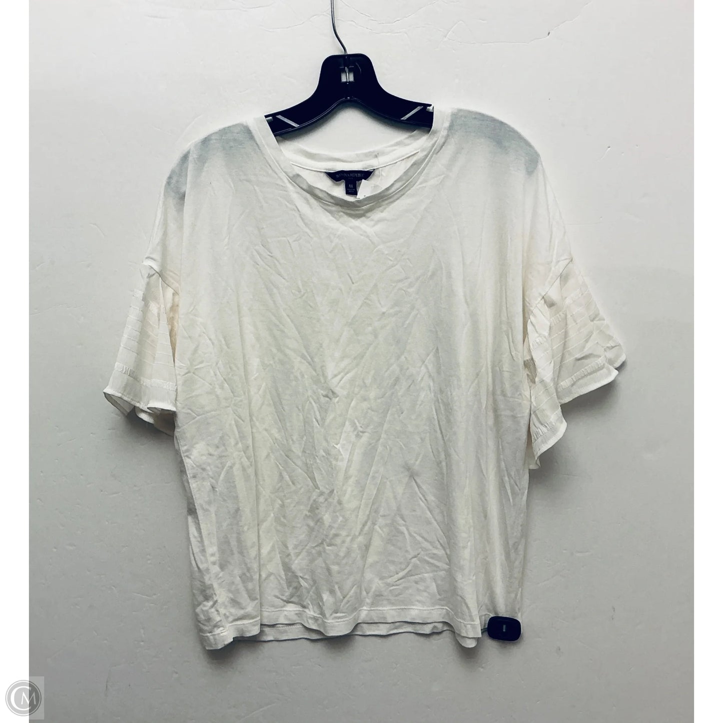 Top Short Sleeve By Banana Republic In White, Size: M