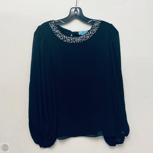 Top Long Sleeve By Cece In Black, Size: M