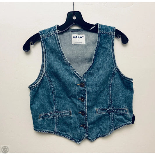 Top Sleeveless By Old Navy In Blue Denim, Size: M