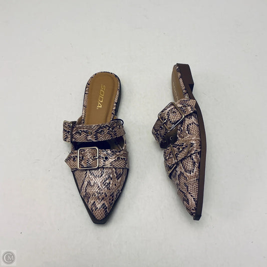 Shoes Flats By Soda In Snakeskin Print, Size: 6