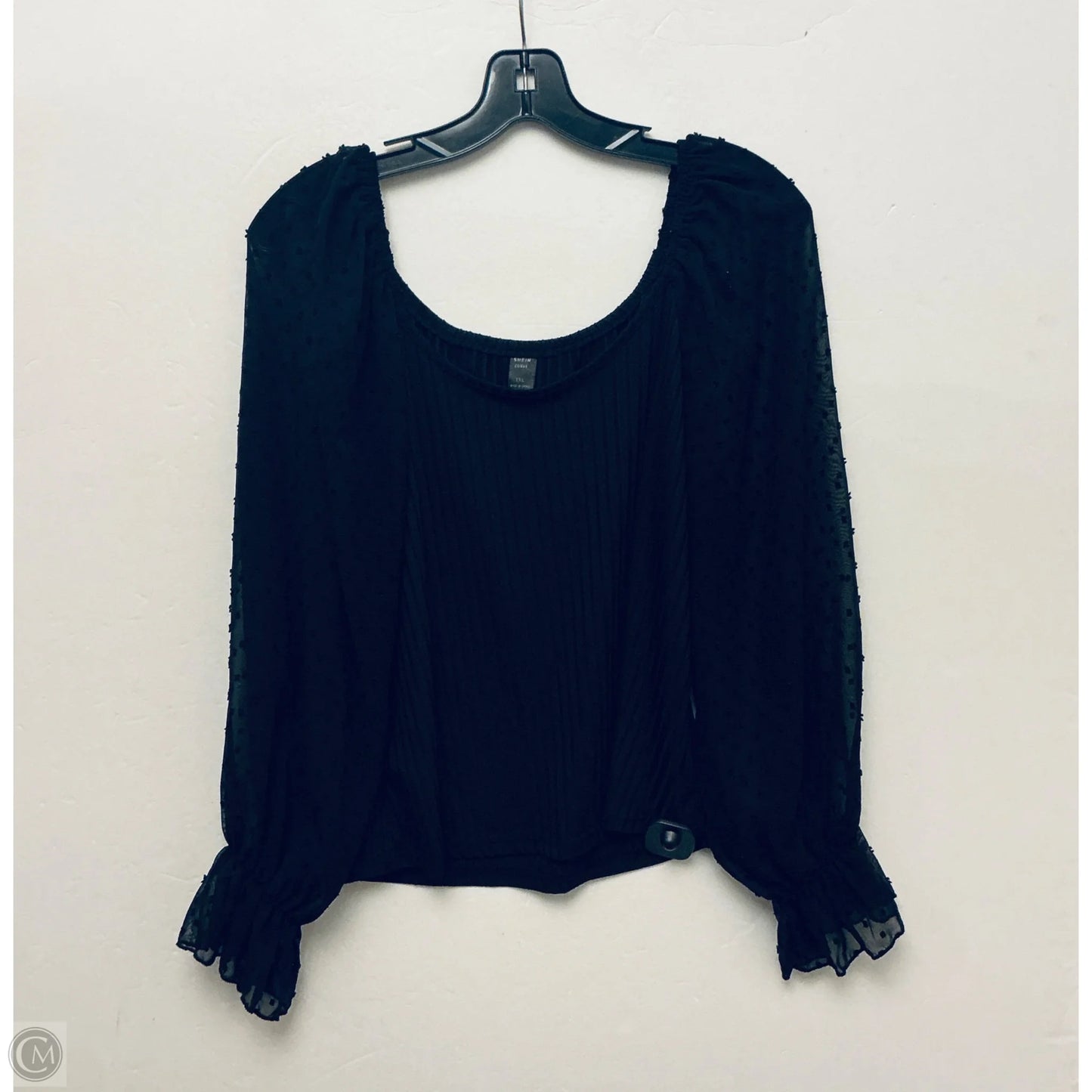 Top Long Sleeve By Shein In Black, Size: 1x