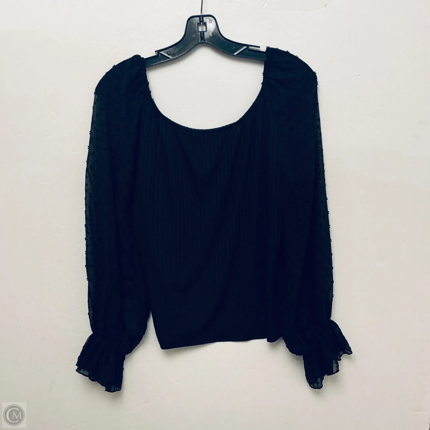 Top Long Sleeve By Shein In Black, Size: 1x