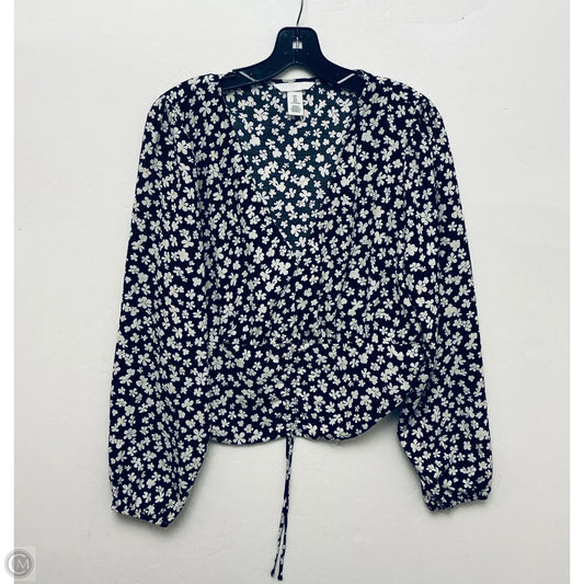 Top Long Sleeve By H&m In Floral Print, Size: L