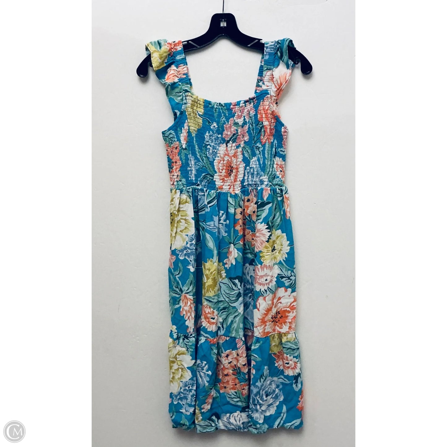 Dress Casual Midi By Loft In Floral Print, Size: M