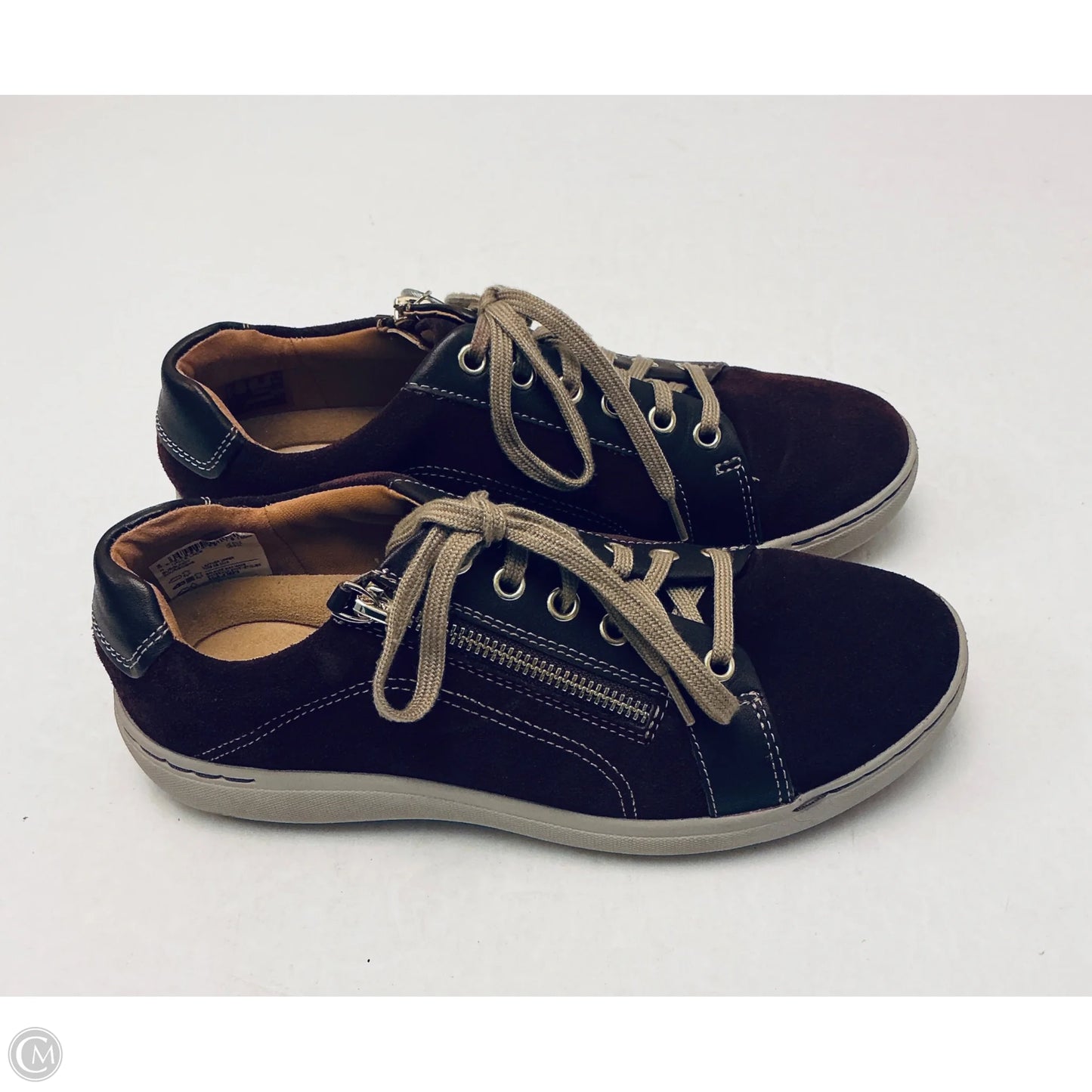 Shoes Sneakers By Clarks In Maroon, Size: 8