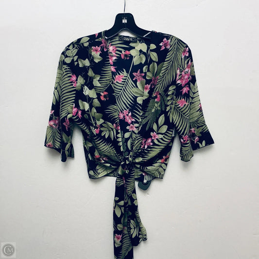 Top Short Sleeve By Cme In Tropical Print, Size: M