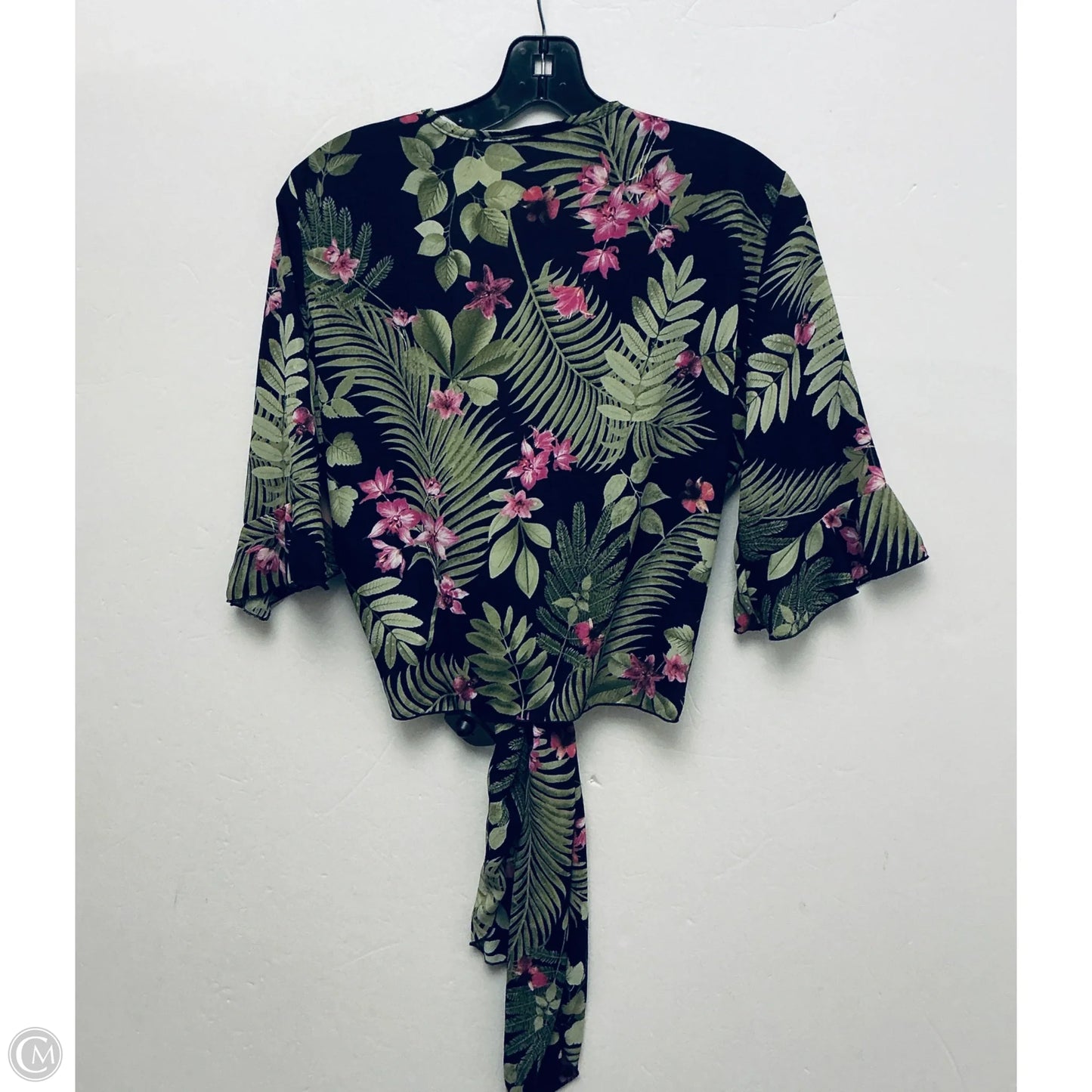 Top Short Sleeve By Cme In Tropical Print, Size: M