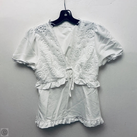 Top Short Sleeve By Shein In White, Size: M