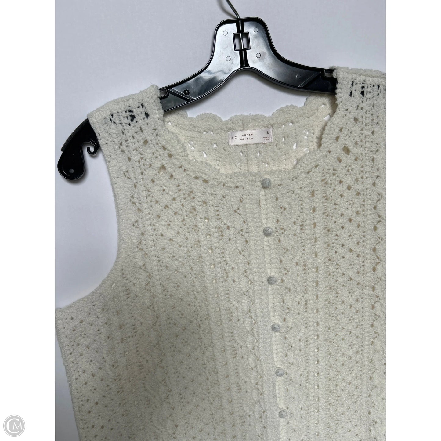 Top Sleeveless By Lc Lauren Conrad In Cream, Size: L
