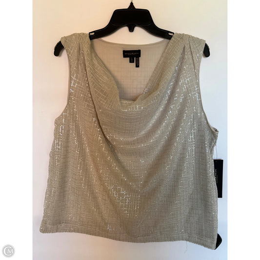 Top Sleeveless By Donna Karan In Taupe, Size: Xl
