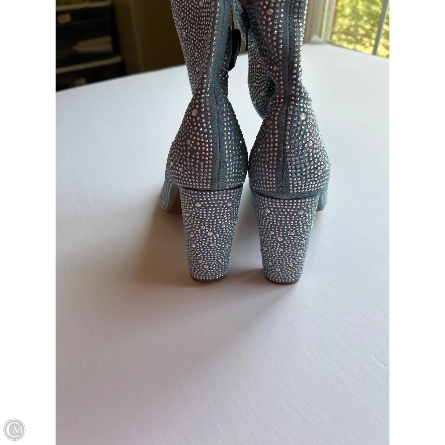 Shoes Heels Block By Clothes Mentor In Blue Denim, Size: 9.5