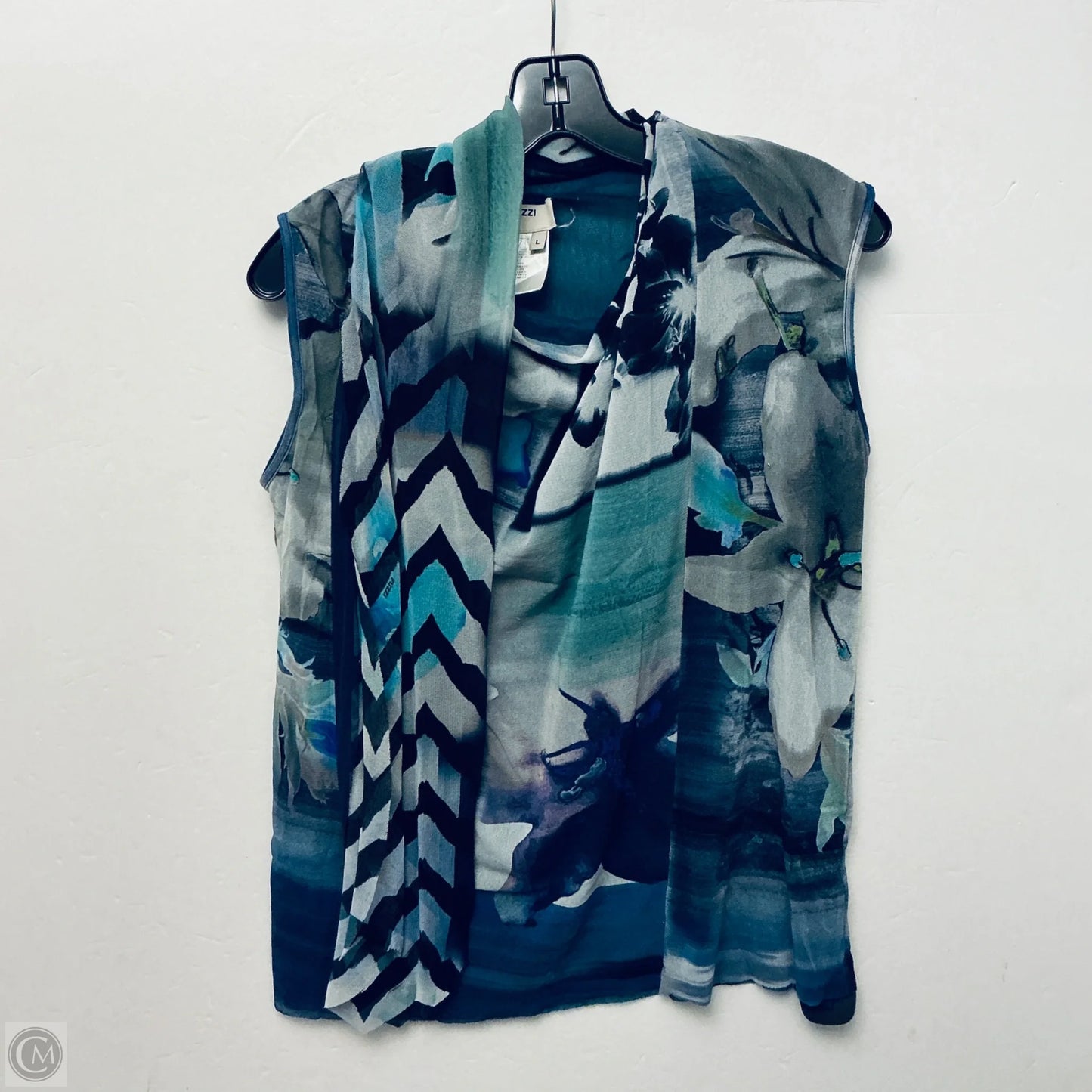 Top Sleeveless By Clothes Mentor In Blue & Green, Size: L