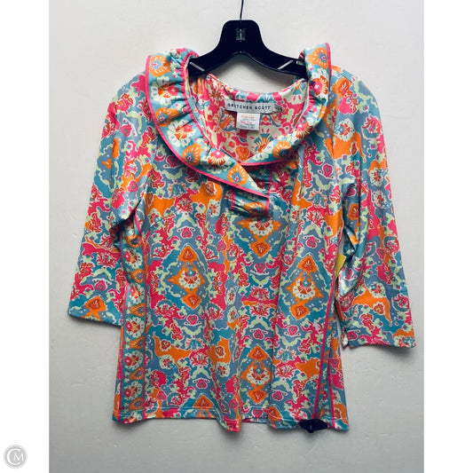 Top Long Sleeve By Gretchen Scott In Multi-colored, Size: L