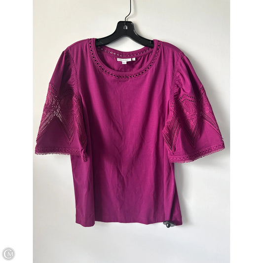 Top Short Sleeve By Chicos In Purple, Size: Xl