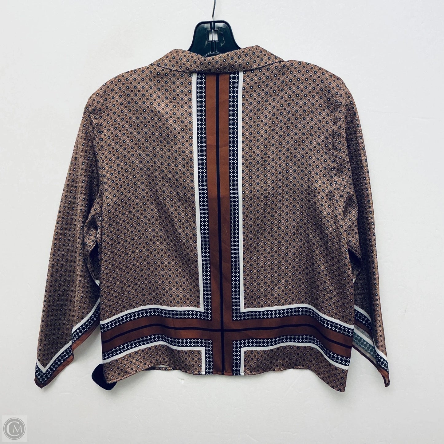 Top Long Sleeve By Zara In Brown, Size: M