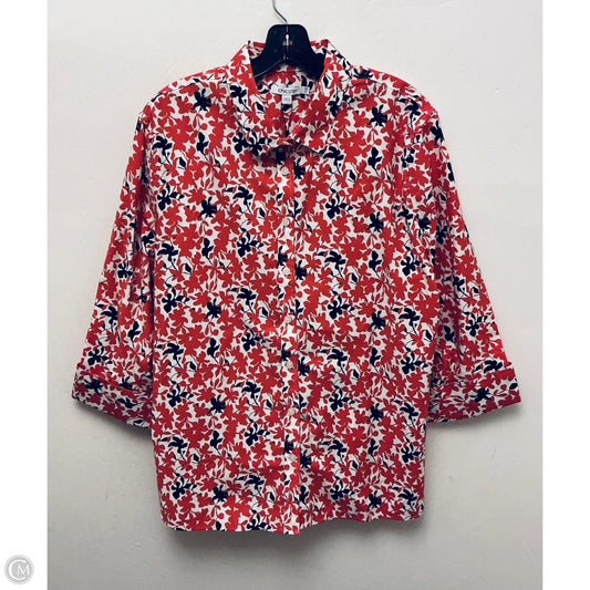 Top Short Sleeve By Chicos In Red, Size: Xxl