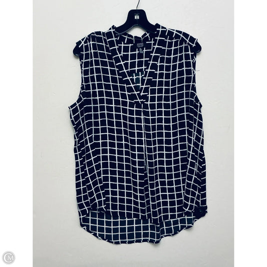 Top Sleeveless By Jones New York In Black & White, Size: L
