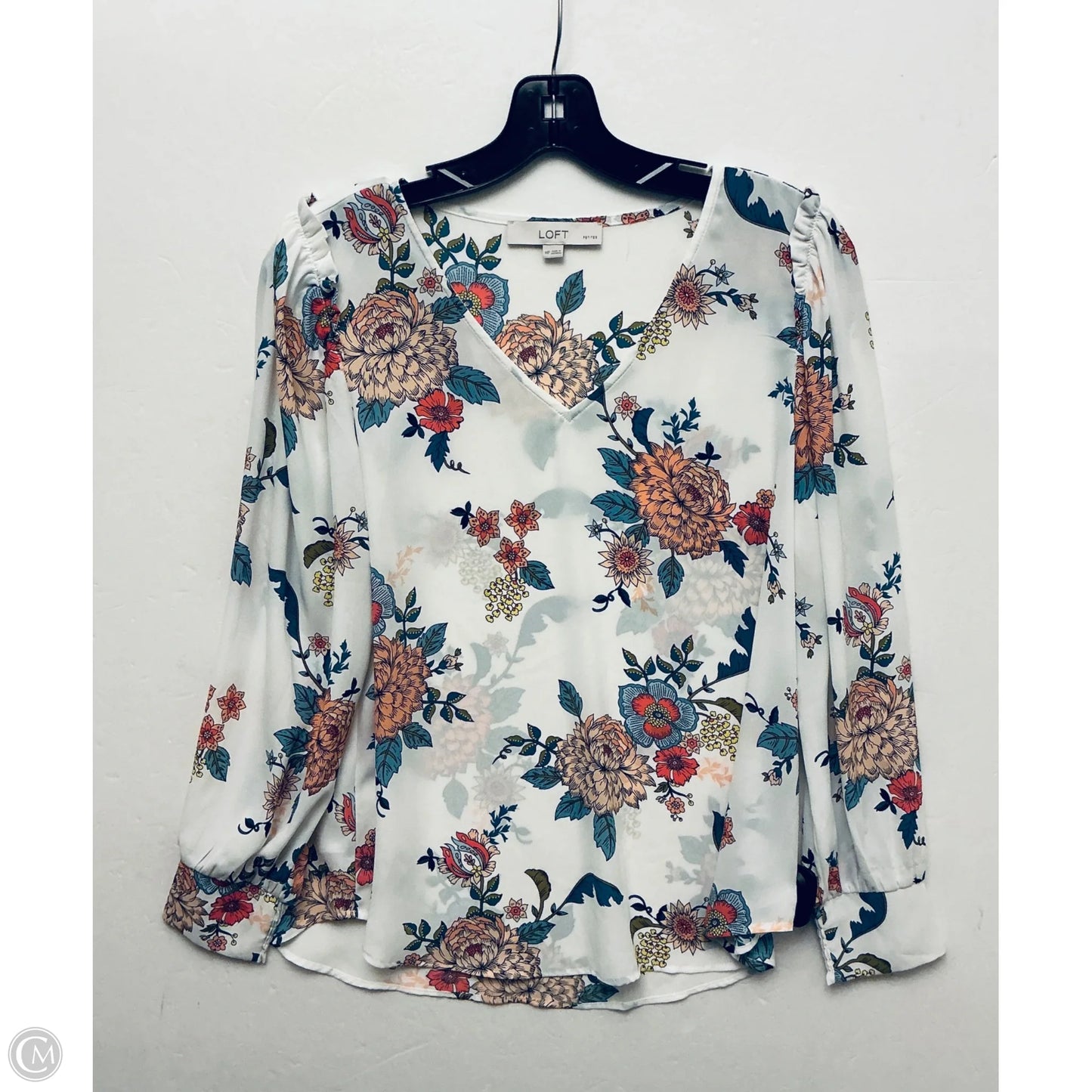 Top Long Sleeve By Loft In Floral Print, Size: M
