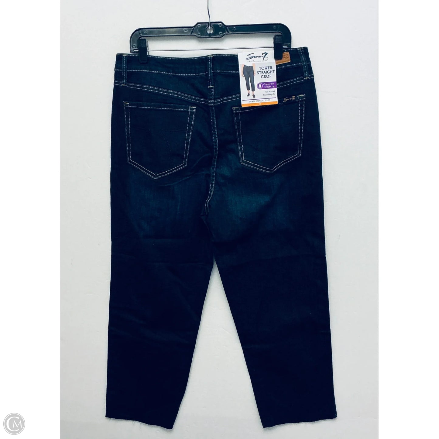 Jeans Cropped By Seven 7 In Blue Denim, Size: 12