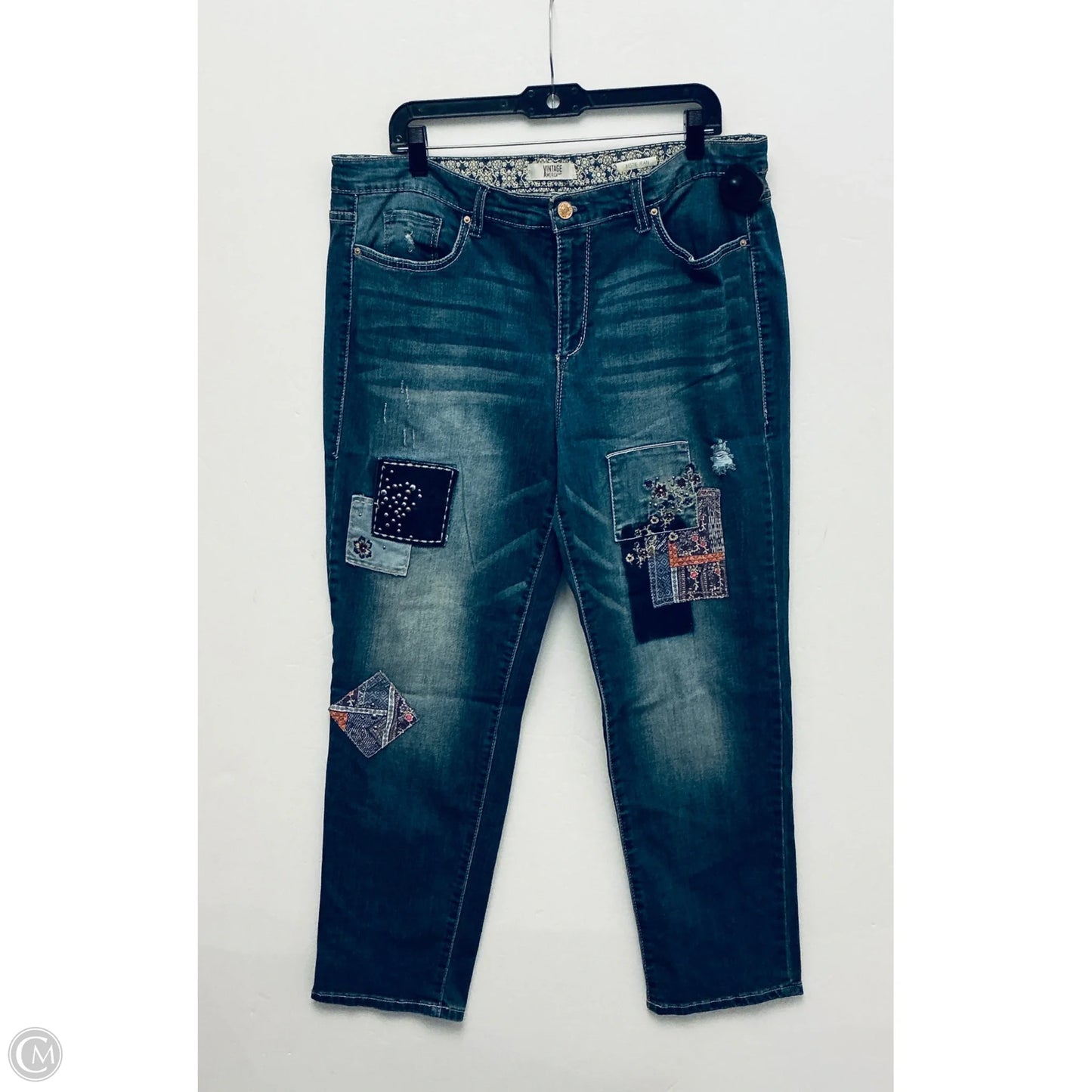 Jeans Boyfriend By Vintage America In Blue Denim, Size: 12