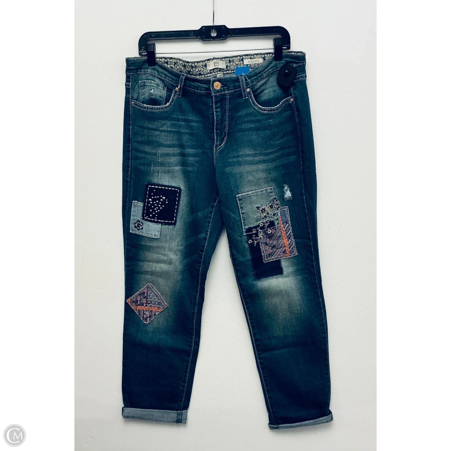 Jeans Boyfriend By Vintage America In Blue Denim, Size: 12