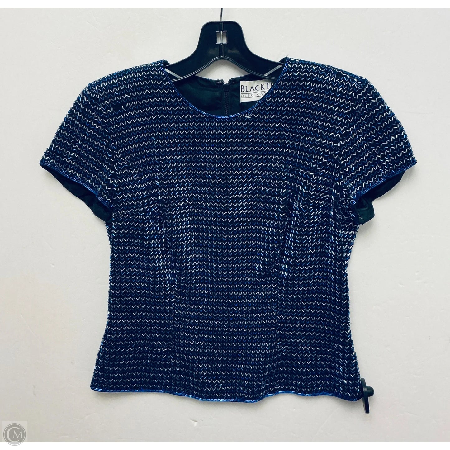 Top Short Sleeve By Oleg Cassini In Blue, Size: 4