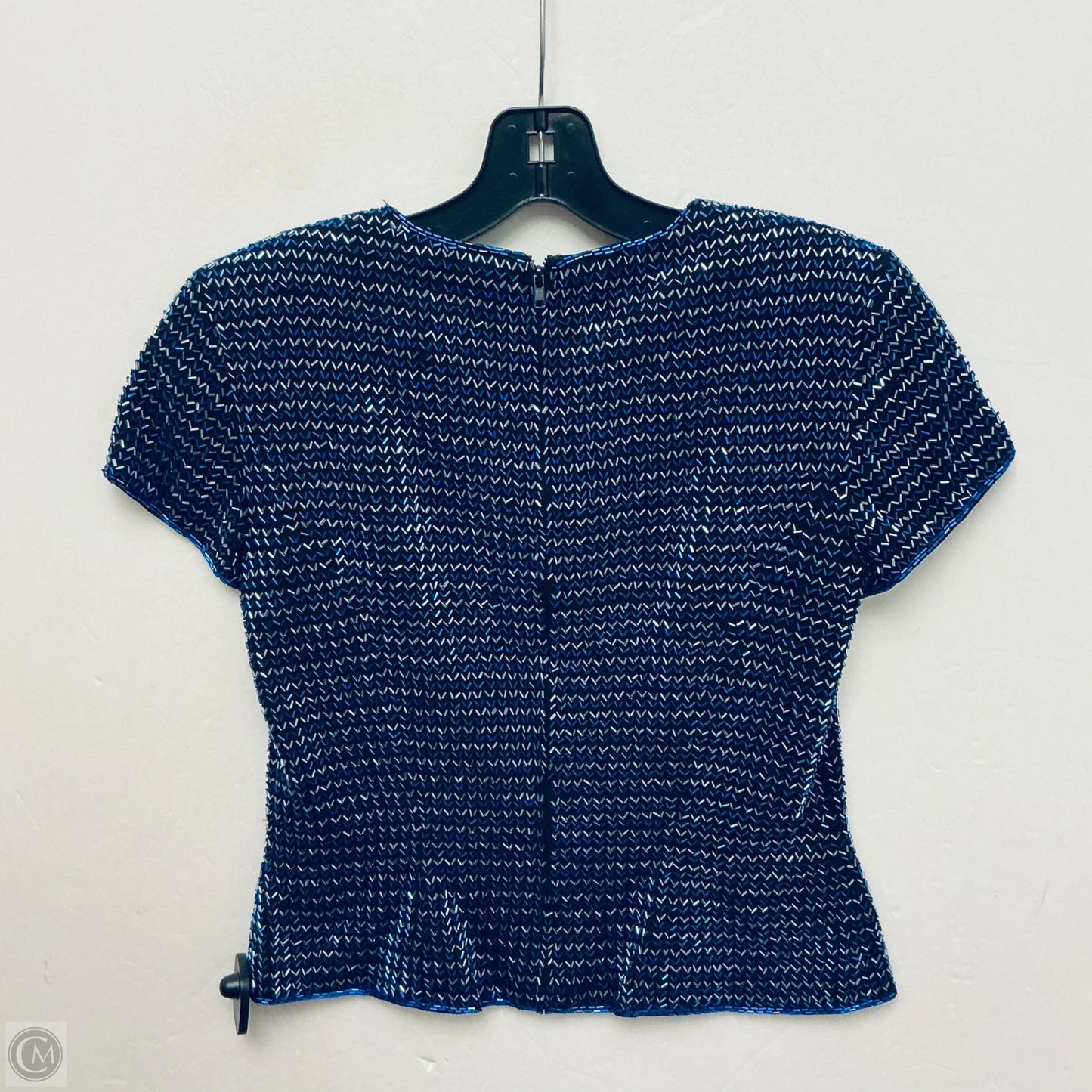 Top Short Sleeve By Oleg Cassini In Blue, Size: 4