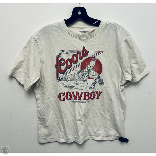Top Short Sleeve Basic By Abercrombie And Fitch In Beige, Size: S