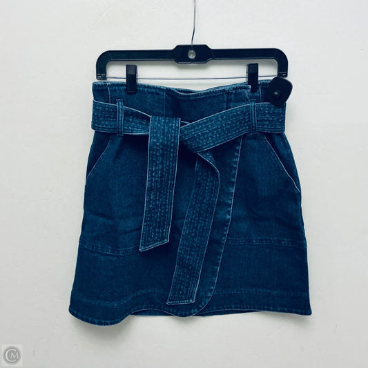 Skirt Designer By Sezane In Blue Denim, Size: L