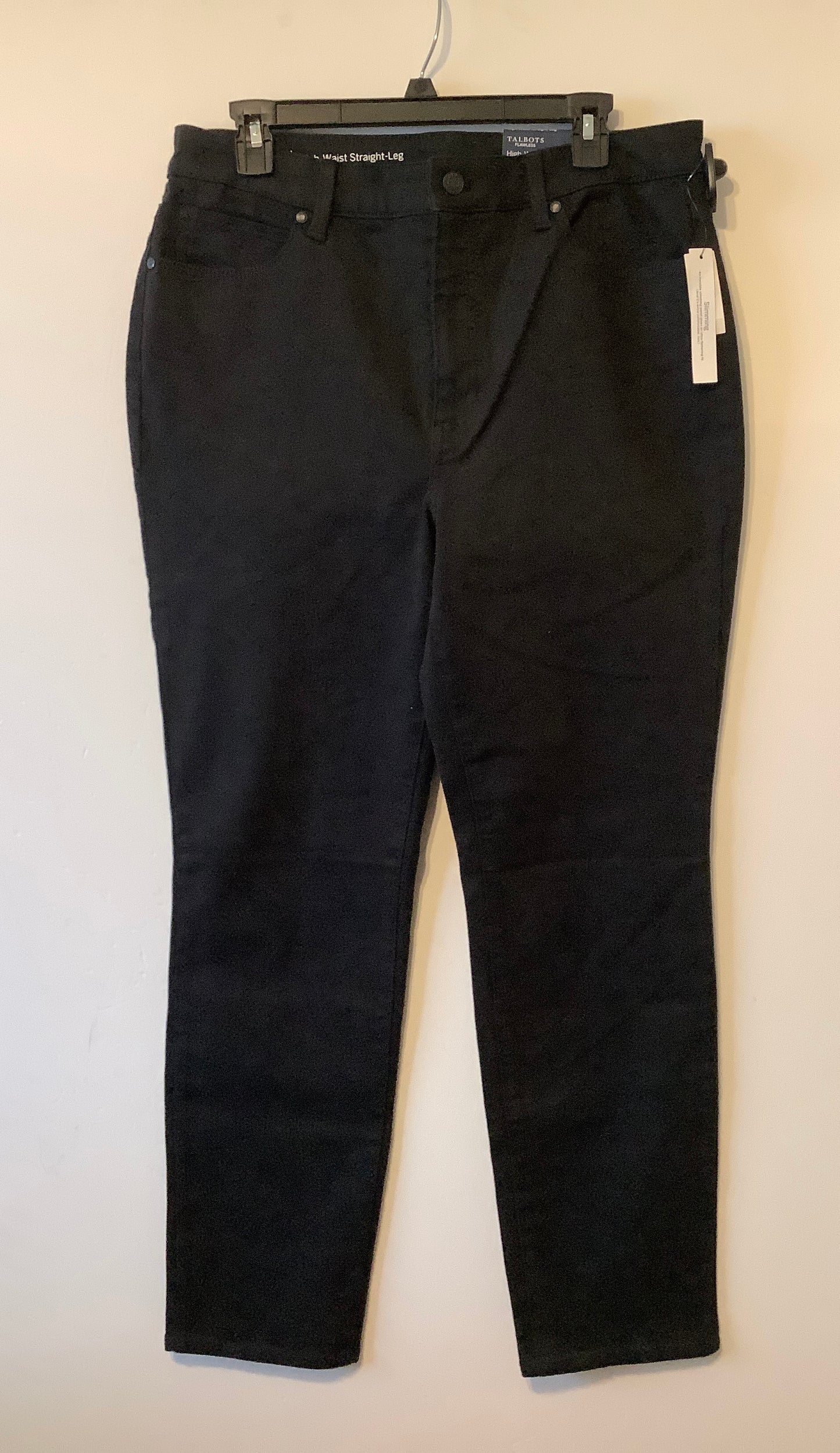 Jeans Straight By Talbots In Black Denim, Size: 12