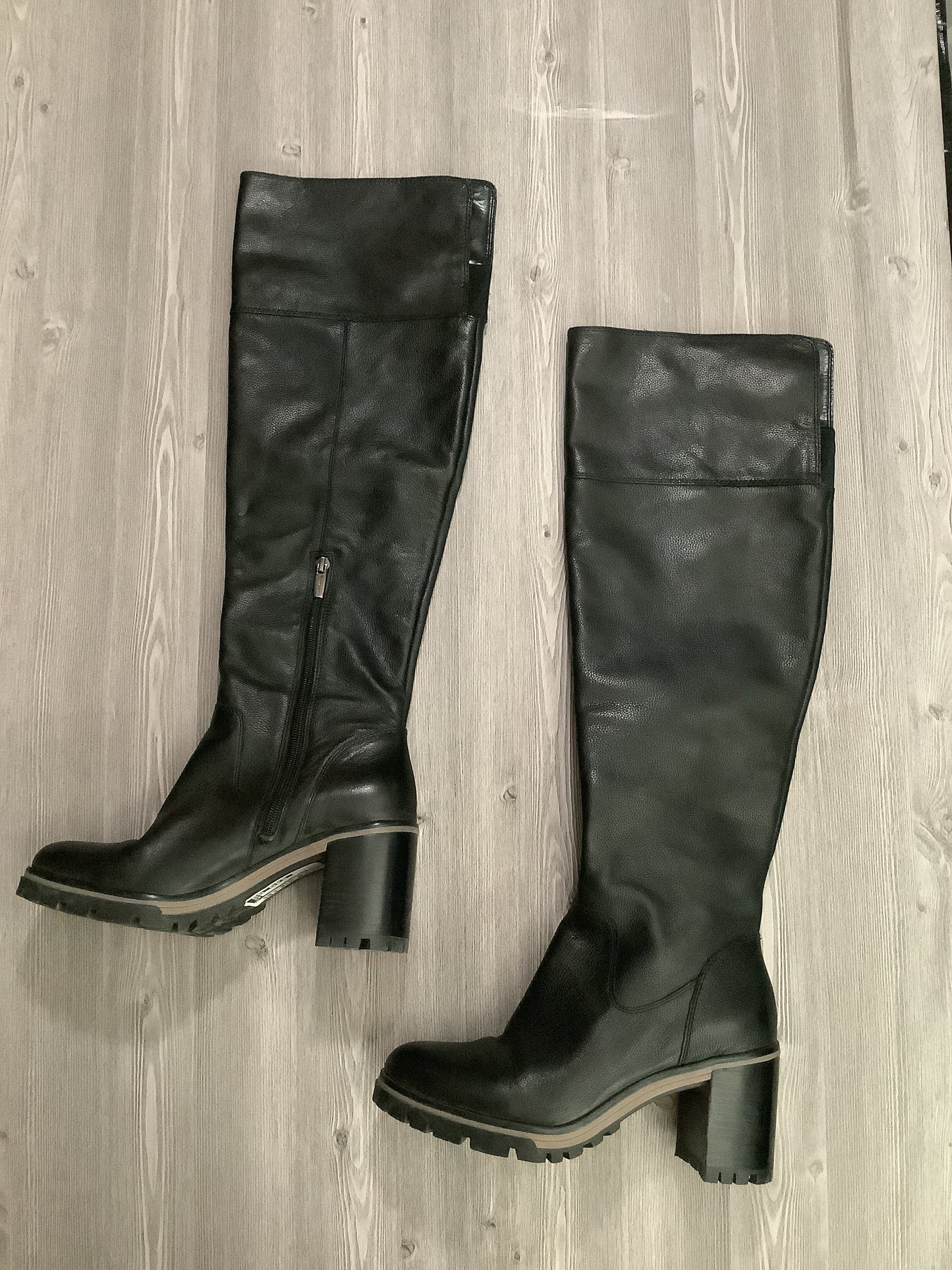 Black Boots Knee Heels Vince Camuto, Size 9