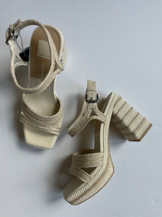 Tan Sandals Heels Block Dolce Vita, Size 9