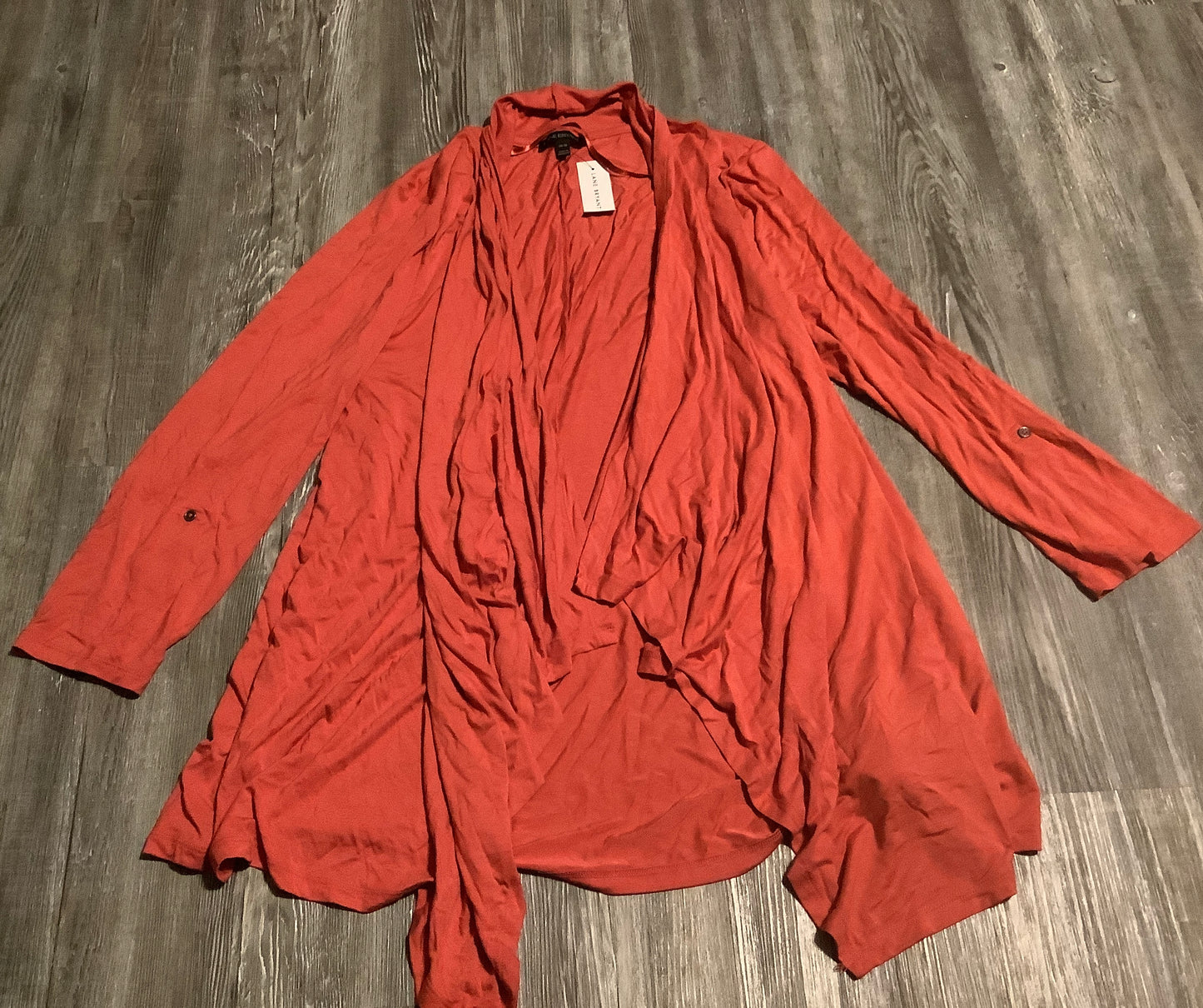 Sweater Cardigan By Lane Bryant In Orange, Size: Xl