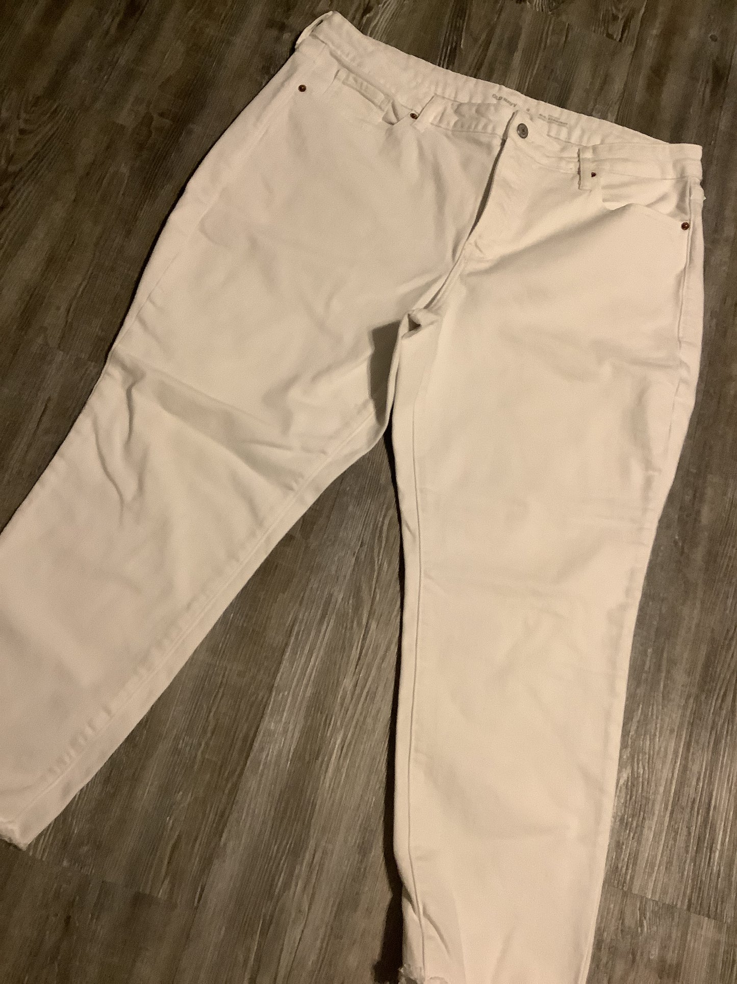 Jeans Straight By Old Navy In White Denim, Size: 18