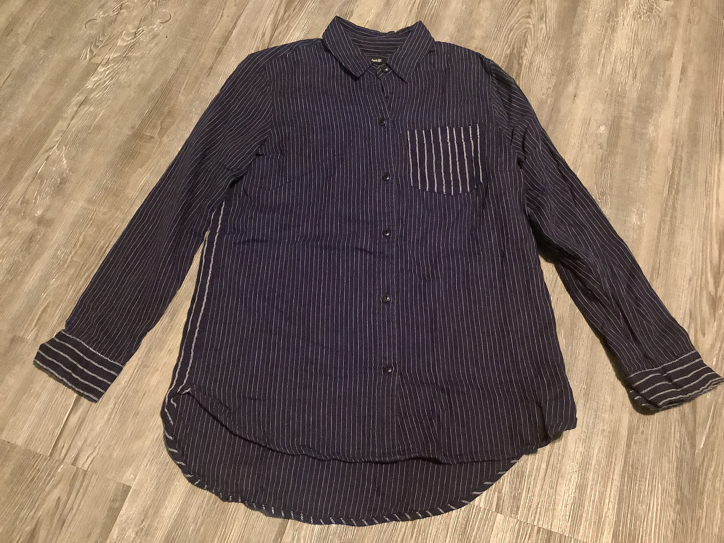 Top Long Sleeve By Madewell In Navy, Size: Xxs