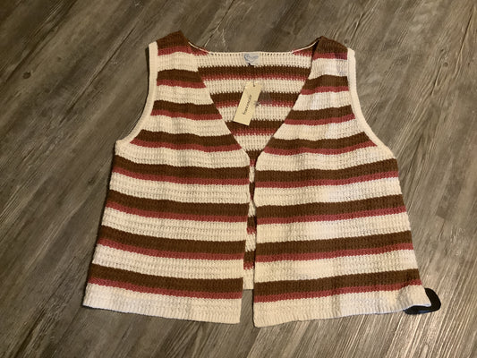 Sweater Cardigan By Blue Rain In Striped Pattern, Size: L