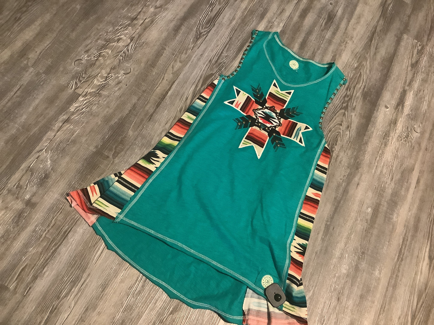 Top Sleeveless By Double D Ranch In Teal, Size: M